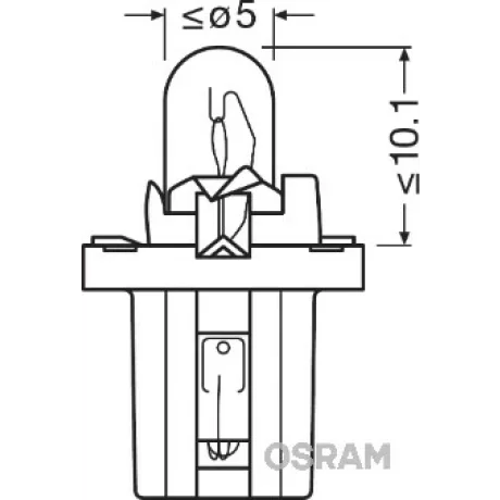 BEC BORD BX8.5D SOCLU VERDE DESCHIS 12V 2W SET 10 BUC OSRAM