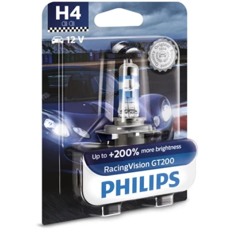 BEC FAR H4 60/55W 12V RACING VISION GT200 (blister) PHILIPS