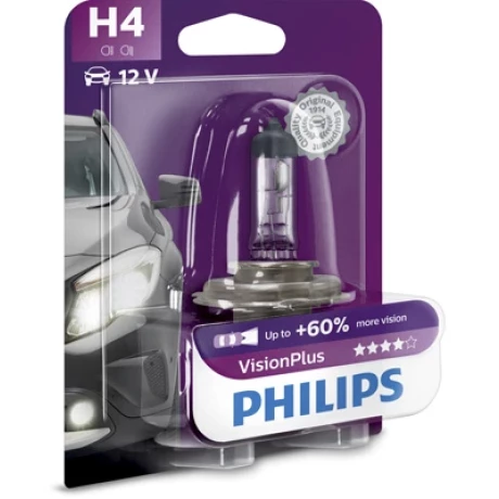 BEC FAR H4 P43t 60/55W 12V VISION PLUS PHILIPS