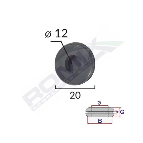CAPAC CAUCIUC INCHIS UNIVERSAL DIAMETRU INT 12MM - EXT 20MM SET 5 BUC