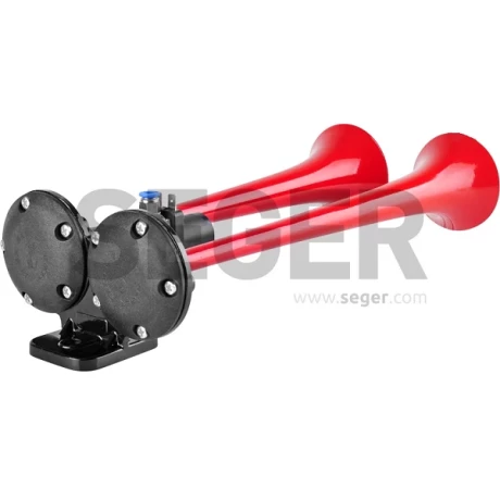 CLAXON ROSU CAMION CU DOUA GOARNE 24V 1A