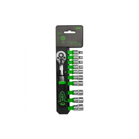CLICHET CU 72 DINTI 1/4` CU SET TUBULARE HEXAGONALE JBM