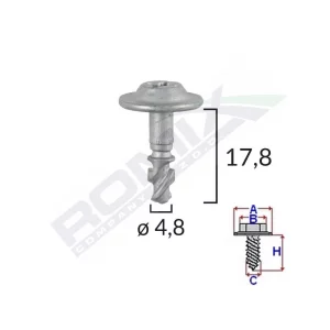 CLIPS CAPAC MOTOR PENTRU BMW/AUDI 4.8X14.8MM - NEGRU SET 10 BUC