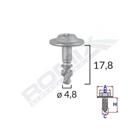 CLIPS CAPAC MOTOR PENTRU BMW/AUDI 4.8X14.8MM - NEGRU SET 10 BUC