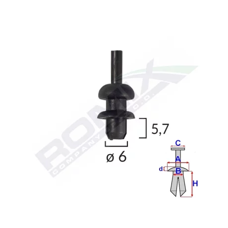 CLIPS FIXARE AGATATOR CITROEN FIAT PEUGEOT SEAT SKODA - NEGRU SET 10 BUC