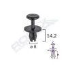 CLIPS FIXARE ELEMENTE EXTERIOARE PENTRU CITROEN/PEUGEOT 8X14.2MM - NEGRU SET 10 BUC