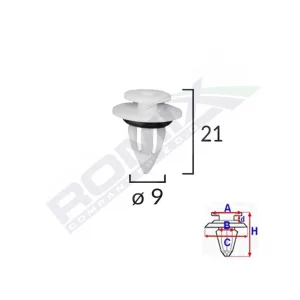 CLIPS FIXARE ELEMENTE PRAG PENTRU BMW, MINI 9X21MM ALB SET 10 BUC