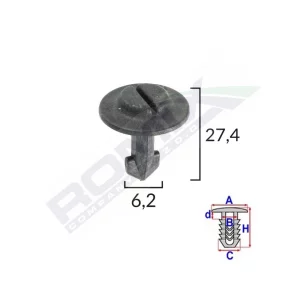 CLIPS FIXARE ELEMENTE ROATA PENTRU AUDI/SEAT/VW 6.2X27.4MM - NEGRU SET 10 BUC