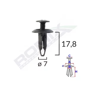 CLIPS FIXARE FORD - NEGRU SET 10 BUC