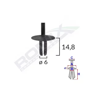 CLIPS FIXARE PENTRU BMW 6X14.8MM - NEGRU SET 10 BUC