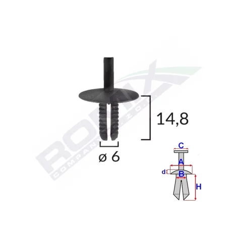 CLIPS FIXARE PENTRU BMW 6X14.8MM - NEGRU SET 10 BUC