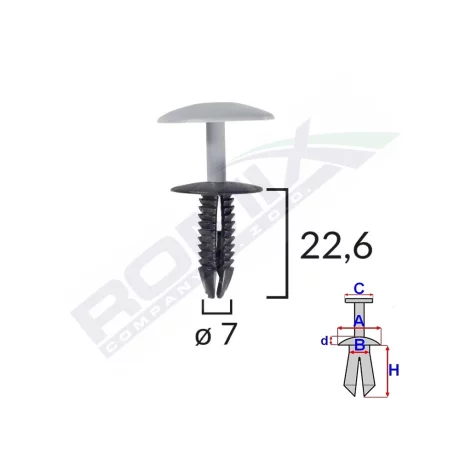 CLIPS FIXARE PENTRU FORD - NEGRU SET 10 BUC