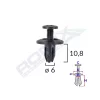 CLIPS FIXARE PENTRU HONDA/KIA/TOYOTA 6X10.8MM - NEGRU SET 10 BUC