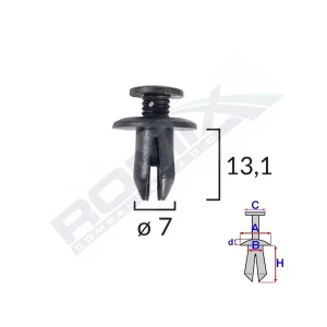 CLIPS FIXARE PENTRU MAZDA/SUZUKI 7X13.1MM - NEGRU SET 10 BUC