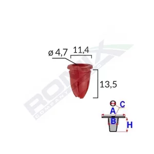 CLIPS FIXARE PENTRU MERCEDES 11.4X13.5MM - ROSU SET 25 BUC