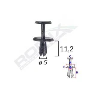 CLIPS FIXARE PENTRU MERCEDES 5X11.2MM - NEGRU SET 10 BUC