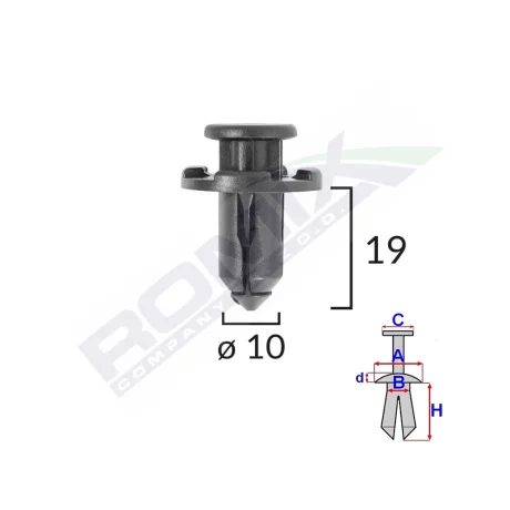 CLIPS FIXARE PENTRU SUBARU 10X19MM NEGRU - SET 10 BUC