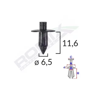 CLIPS FIXARE PENTRU SUZUKI 6.5X11.6MM - NEGRU SET 10 BUC