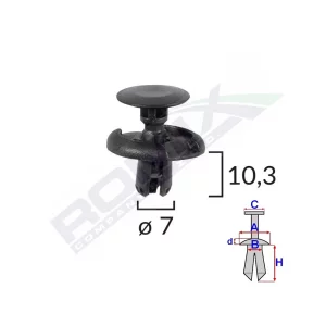 CLIPS FIXARE PENTRU TOYOTA/SUZUKI 7X10.3MM - NEGRU SET 10 BUC