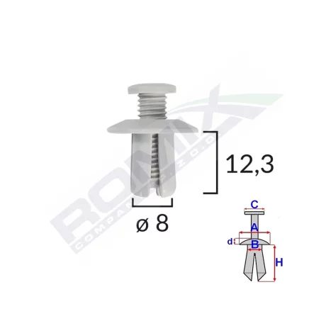 CLIPS FIXARE UNIVERSAL - ALB SET 10 BUC