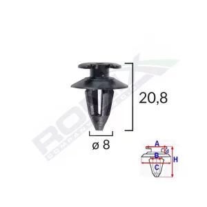 CLIPS TAPITERIE PENTRU AUDI/BMW/SEAT/VW 8X20.8MM - NEGRU SET 10 BUC