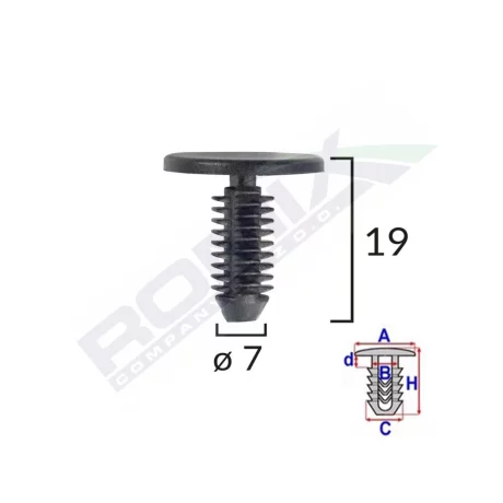CLIPS TAPITERIE PENTRU CITROEN/PEUGEOT - NEGRU SET 10 BUC