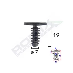 CLIPS TAPITERIE PENTRU CITROEN/PEUGEOT - NEGRU SET 10 BUC