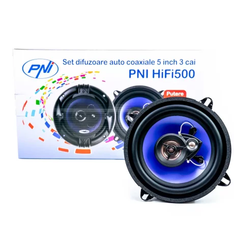 DIFUZOARE AUTO COAXIALE PNI HIFI500, 100W, 12.7 CM, 3 CAI, SET 2 BUC