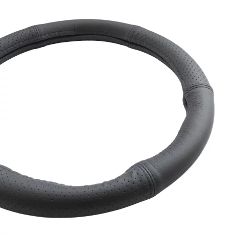 HUSA VOLAN PIELE NATURALA SEMI PERFORATA NEGRU 44-46 CM
