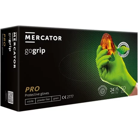 MANUSI DIN NITRIL CULOARE VERDE STRUCTURA DIAMANTATA L SET 50BUC