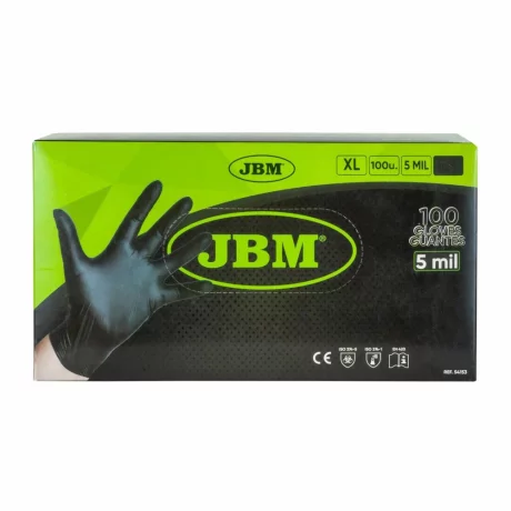MANUSI NEGRE DE UNICA FOLOSINTA DE NITRIL 5MIL MARIME XL - SET 100BUC JBM