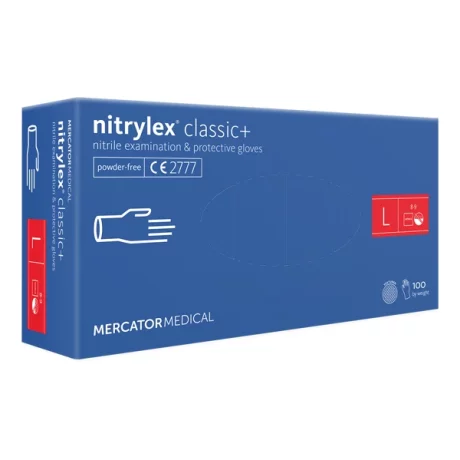 MANUSI PROTECTIE ALBASTRE DIN NITRIL CLASSIC L SET 100BUC NITRYLEX