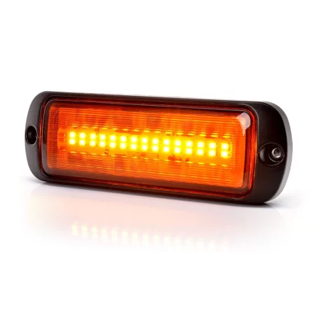 PROIECTOR STROBOSCOPIC LED PORTOCALIU 1469 W218 CU MONTARE IN GRILA, 2 FAZE FLASH, 12V-24V, 21W WAS
