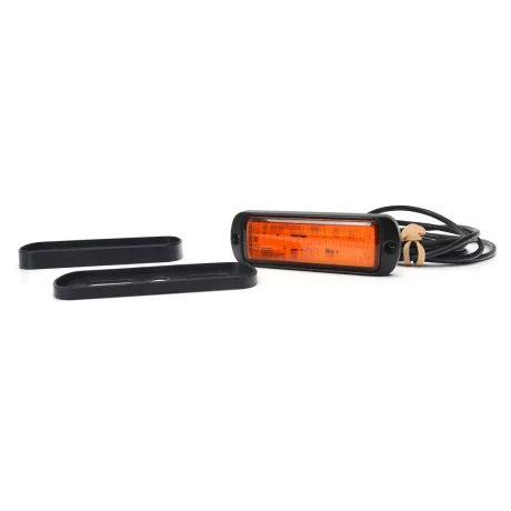 PROIECTOR STROBOSCOPIC LED PORTOCALIU 1469 W218 CU MONTARE IN GRILA, 2 FAZE FLASH, 12V-24V, 21W WAS