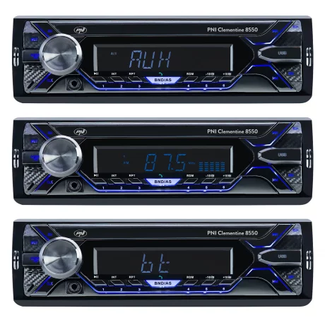 RADIO MP3 PLAYER AUTO PNI CLEMENTINE 8550BT, FATA DETASABILA, 4X45W, 12V, 1 DIN, CU SD, USB, AUX, RCA