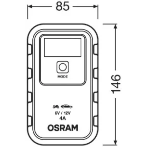REDRESOR AUTO BATTERY CHARGE 904 OSRAM 4A 6V/12V