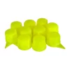 SET 10 BUCATI CAPAC PLASTIC PENTRU PREZON ROATA CU INDICATOR 33 MM NEON GALBEN 41 MM
