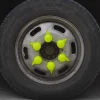 SET 10 BUCATI CAPAC PLASTIC PENTRU PREZON ROATA CU INDICATOR 33 MM NEON GALBEN 41 MM