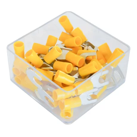 SET 100 PAPUCI ELECTRICI TERMINALI TIP FURCA IZOLATI 6.4MM