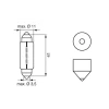 SET 2 BECURI 12V C10W 10W PURE LIGHT (blister) BOSCH