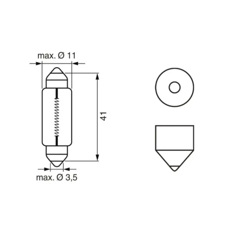 SET 2 BECURI 12V C10W 10W PURE LIGHT (blister) BOSCH