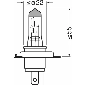 SET 2 BECURI 12V H4 60/55 W NIGHT BREAKER SILVER +100% OSRAM