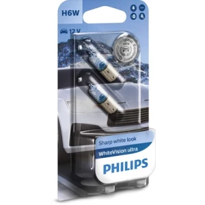 SET 2 BECURI 12V H6W BAX9S (blister) WHITE VISION ULTRA PHILIPS