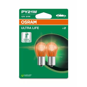 SET 2 BECURI 12V PY21W ULTRA LIFE BLISTER OSRAM
