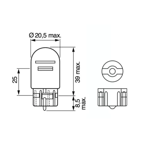 SET 2 BECURI 12V W21/5W 21W PURE LIGHT BOSCH