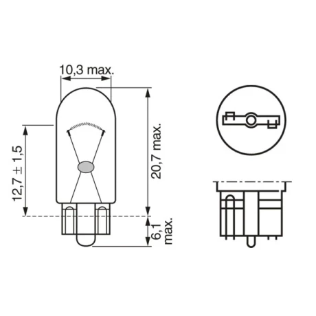 SET 2 BECURI 12V W3W 3W PURE LIGHT (blister) BOSCH