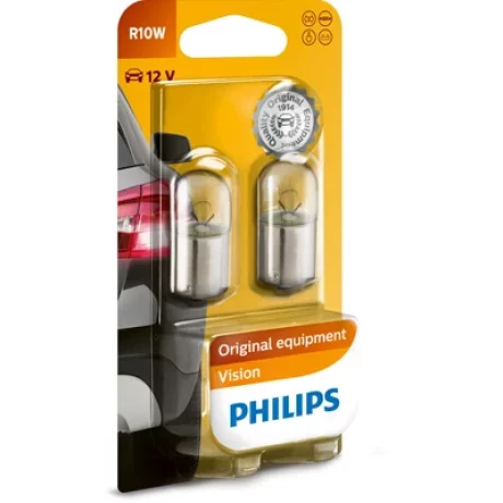 SET 2 BECURI AUXILIARE R10W 12V (blister) VISION PHILIPS