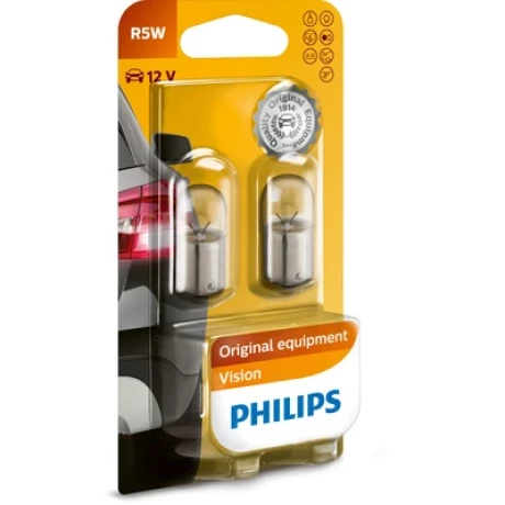 SET 2 BECURI AUXILIARE R5W BA15s 12V (blister) PHILIPS