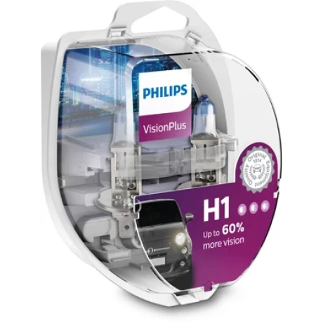 SET 2 BECURI FAR H1 55W 12V VISION PLUS PHILIPS