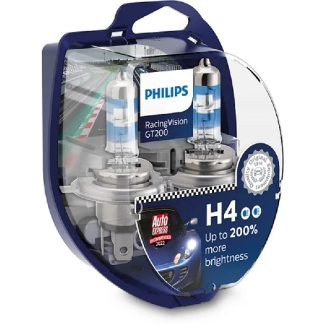 SET 2 BECURI FAR H4 60/55W 12V RACING VISION GT200 PHILIPS
